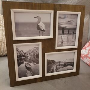 Brown and White Multi-Photo Frame